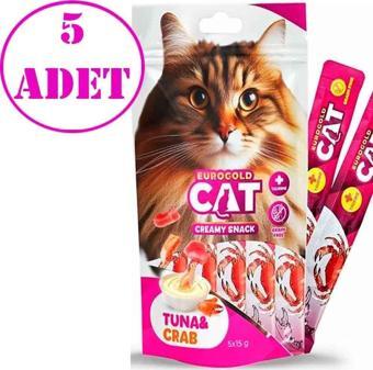 Eurogold Ton Balığı ve Yengeçli Sıvı Kedi Ödülü 5x15 Gr 5 AD