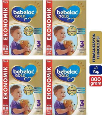 Bebelac Gold 3 Numara 800 Gr 12+ Ay 4`Lü Avantaj Paketi (3200 Gr)