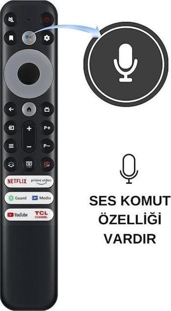 Tcl Rc902v Rmr1 Netflıx-prıme Vıdeo-guard-medıa-youtube Channel Tuşlu Ses Komutlu Lcd-led Tv