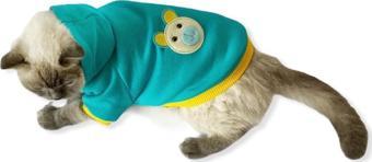 Blue Bear Kapşonlu Sweatshirt Kedi Süeteri Kedi Kıyafeti 