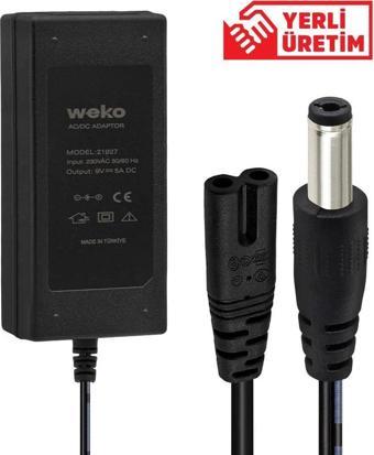 9Volt 5Amper Masaüstü Adaptör 5.5x2.5mm Uçlu Yerli Üretim