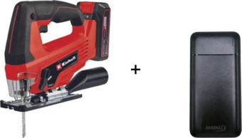 Einhell TC-JS 18 Li 1x2.5AH Akülü Dekupaj Testere - 4321228 + Akdeniz Taşınabilir Şarj Cihazı (Model: S125Q)