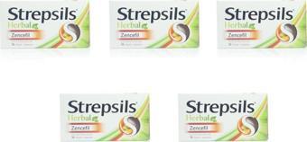 Strepsils Herbal Zencefil 16'Lı Boğaz Pastili 5'Li Paket