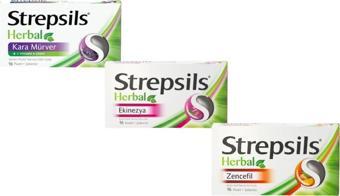 Strepsils Herbal Zencefil & Ekinezya & Kara Münver İçeren Pastil (3'Lü Set)