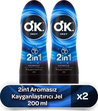 Okey 2İn1 Aromasız Kayganlaştırıcı Jel 200 Ml 2'Li