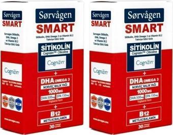 Sorvagen Smart Sitikolin, Dha Omega 3 Ve B12 (30 Kapsül) - 2 Adet