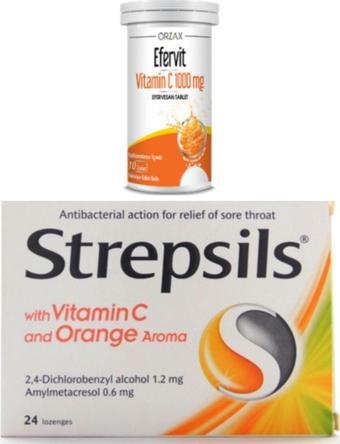 Ocean Efervit Vitamin C 1000 Mg 10 Efervesan Tablet + Strepsils C Vitaminli Portakal Aromalı 24 Pastil