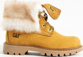 Caterpillar Utah Hakiki Deri Sarı Nubuk Kadın Bot 