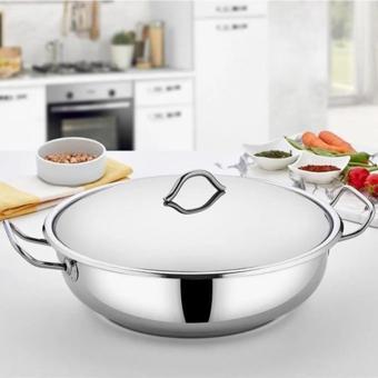 Gülsan Mega Basık Paslanmaz Çelik Pilav Tenceresi 38 CM