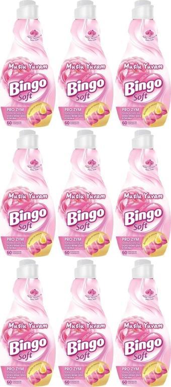 Bingo Soft Çamaşır Yumuşatıcı Konsantre 1440ML Mutlu Yuvam (9 Lu Set)