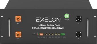 Exelon 48 V Volt 100 Ah Amper Lityum Akü Rack Tipi LiFePO4 Lityum Batarya