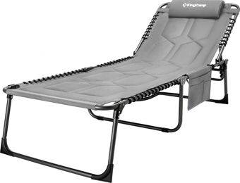 KingCamp Bavaria Cozy Premium 5 Kademeli Katlanır Şezlong Grey