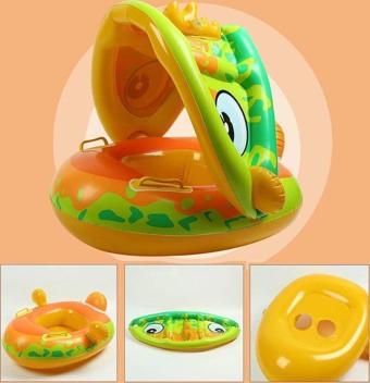 DİNOZOR ŞEKİLLİ BABY FLOAT  BEBEK YÜZME SİMİDİ GÜNEŞLİKLİ KAPANIR AÇILIR DİNO YEŞİL