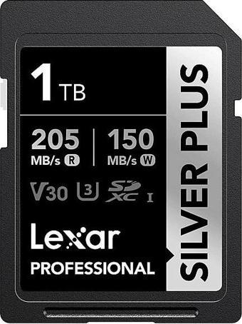 Lexar 1TB Silver Plus 205mb 4K V30 UHSI SD Hafıza Kartı