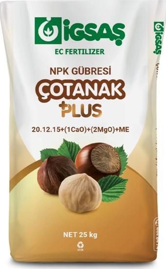 İgsaş Çotanak Plus 20 12 15+ (1CaO)+(2MgO)+ME NPK Gübre 25 Kg