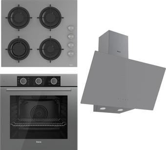 Ferre Flowart Basic Serisi Gri Ankastre Set (cs208 + Xe62cpr + D079 )