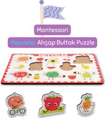 Hopiers Montessori Meyveler Ahşap Bultak Puzzele Seti - Eğitici - Öğretici Ve Güvenli Çocuk Oyuncağı