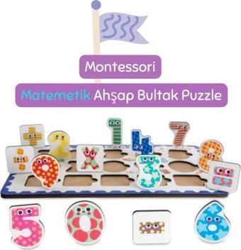 Hopiers Montessori Matematik Ahşap Bultak Puzzle Seti - Eğitici - Öğretici Ve Güvenli Matematik Öğretici Oyun