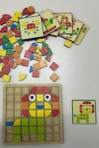 Hopiers Ahşap Mozaik Puzzle Bulmaca - 3+ Yaş - Montessori Eğitici Ve Öğretici Çocuk Zeka Oyunu