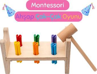 Hopiers Montessori Renkli Ahşap Çak - Çak - Çekiç Oyunu - 1+ Yaş - Eğitici - Öğretici Ve Güvenli Çocuk Oyuncağı