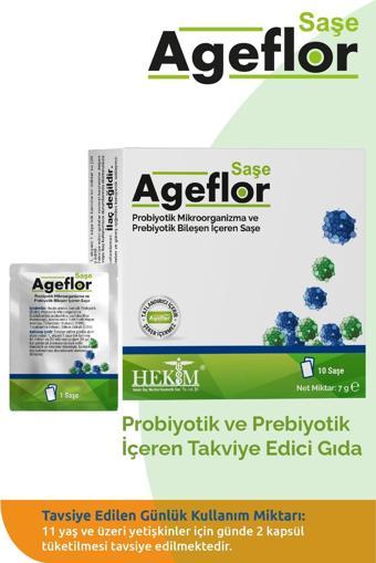 Ageflor Saşe Probiyotik ve Prebiyotik İçeren 10 Saşe - Tutti Frutti Aromalı