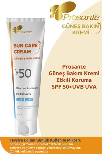 Prosante Güneş Bakım Kremi SPF 50 Etkili Koruma UVB UVA 100 ml