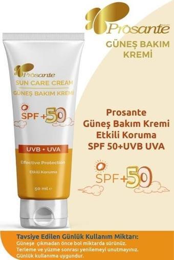 Prosante Güneş Bakım Kremi SPF +50 Etkili Koruma UVB UVA 50 ml