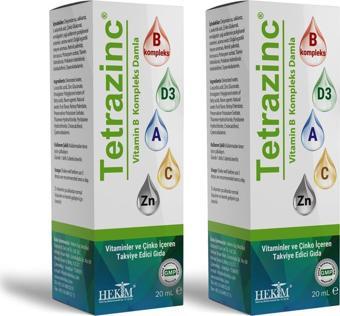 Tetrazinc Damla Vitamini 20 ml 2'li Paket - Egzotik Meyve Aromalı