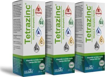 Tetrazinc Damla Vitamini 20 ml 3'lü Paket- Egzotik Meyve Aromalı