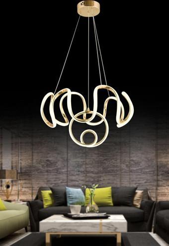 Kuzey Lina İki Katlı Kumandalı 3 Renk Led Modern Avize