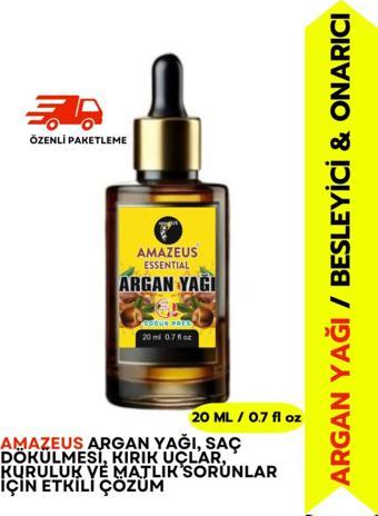 Amazeus Argan Yağı (%100 Saf Ve Doğal-Soğuk Pres) Besleyici Etki 20 Ml / 0.7 Fl Oz