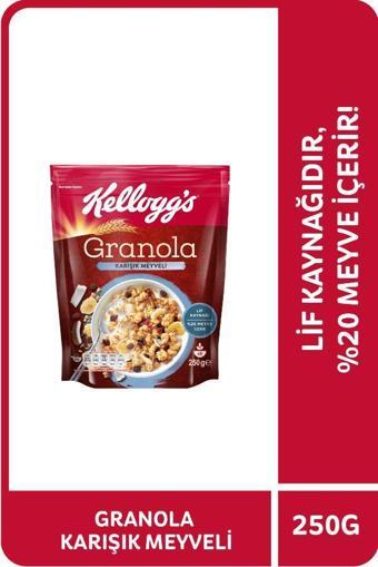 Kellogg's Karışık Meyveli Granola 250 Gr,%45 Yulaf içerir,Lif Kaynağı,%20 Kurutulmuş Meyve