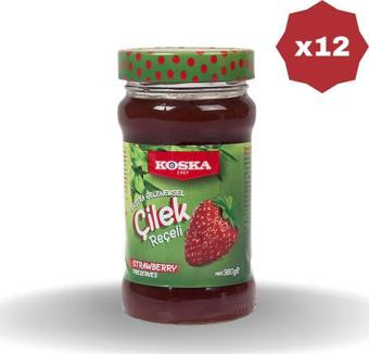 Koska Çilek Reçeli 380 Gr - (12 Adet)