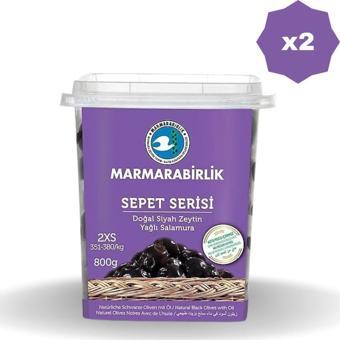 Marmarabirlik Zeytin 351-380 2Xs Yağlı Salamura Pet 800 Gr - 2 Adet)