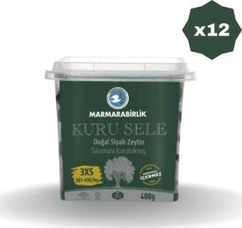 MarmaraBirlik Marmarabi̇Rli̇K Zeyti̇N 381-410 3Xs Yağli Salamura Pet 400 Gr - (12 Adet)