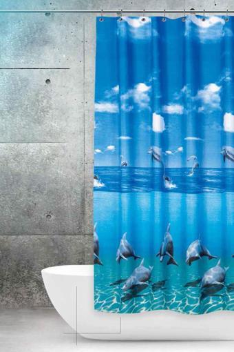 Prado Dolphin Banyo Perdesi Duş Perdesi Çift Kanatlı 120X200Cm Bp8852-120X200