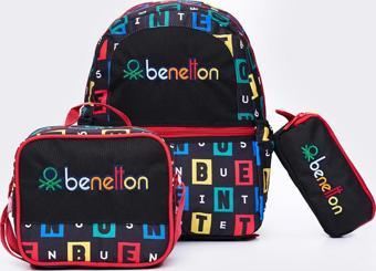 United Colors Of Benetton Erkek Çocuk 3'lü Okul Seti İlkokul Çantası & Beslenme & Kalemlik 13169