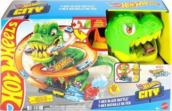 JBM73 Hot Wheels T-Rex ve İtfaiye İstasyonu Oyun Seti