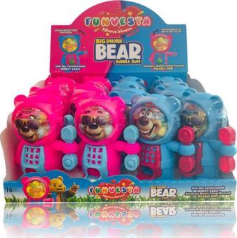 Şekeyci Fun Vesta Big Phone Bear Ayıcık Telefon Sakız Makinesi 16 Adet