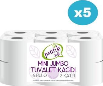 Pratiksoft 5 Koli Mini Jumbo Tuvalet Kağıdı 60 Rulo 42129