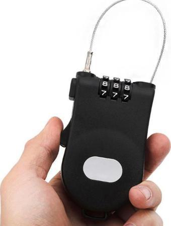 Perlotus Teleskopik 50 mm Uzayan Şifreli 3 Haneli Asma Kilit 