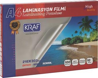 KRAF Laminasyon Filmi Parlak A4 100 Mic 10 Lu