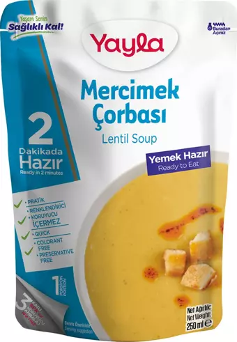Yayla Yemek Hazır Mercimek Çorbası 250 gr