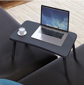 interGO Gri Renkli Laptop Katlanabilir Yatak Koltuk Üstü Kahvaltı Bilgisayar Sehpası - Antrasit Gri