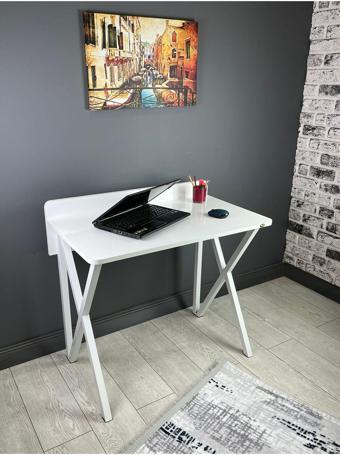 Hey Modüler Mobilya Hayal Beyaz Çalışma Masası Bilgisayar Ofis Masası Metal Beyaz Ayaklı 90 Cm