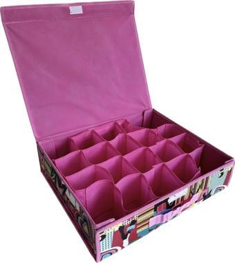 20 Bölmeli Çekmece Düzenleyici Organizer Pembe Desenli 103