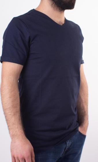 TWİSTER JEANS 1827 LACİVERT V  YAKA ERKEK T-SHİRT
