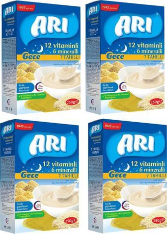 Arı Mama Gece 7 Tahıllı 12 Vitamin 6 Mineralli Pirinç Unu 250 gr 4 ADET