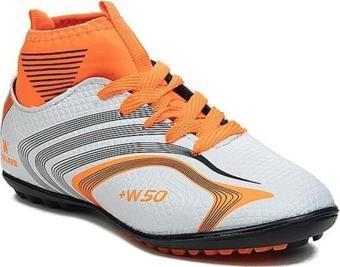Walked 435-25 Çoraplı Halı Saha Krampon Beyaz Turuncu 36-39