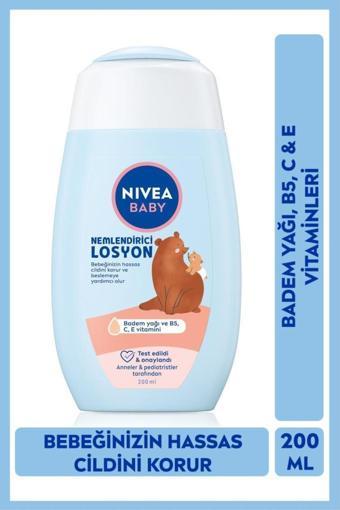 Baby Bebek Nemlendirici Losyon 200ml, 24 Saat Etkili Bakım ve Koruma, Hassas Cilt, Aloe Vera